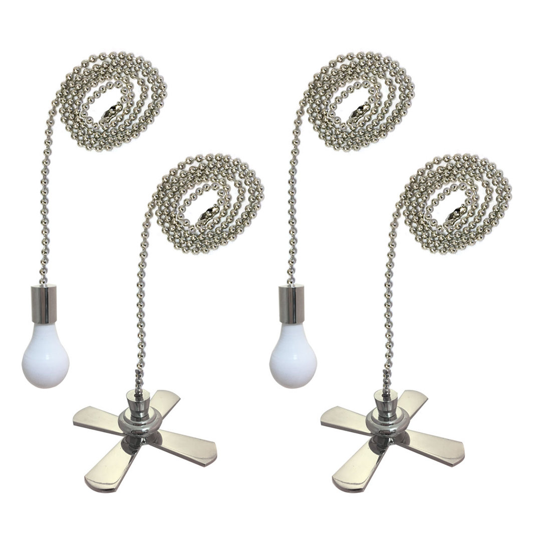 4 Piece Fan and Light Bulb Shaped Ceiling Fan Pull Chain Set Royal Designs 