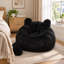 Pouf poire en fausse fourrure en forme de chat de 106 cm avec coussin en forme de queue, canapé simple moelleux et sans os-1764350617
