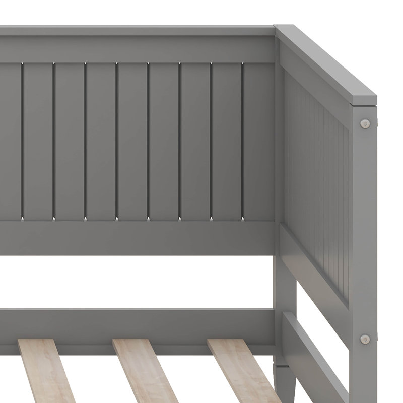 Lit de jour / canapé en bois, Gris, Lit simple