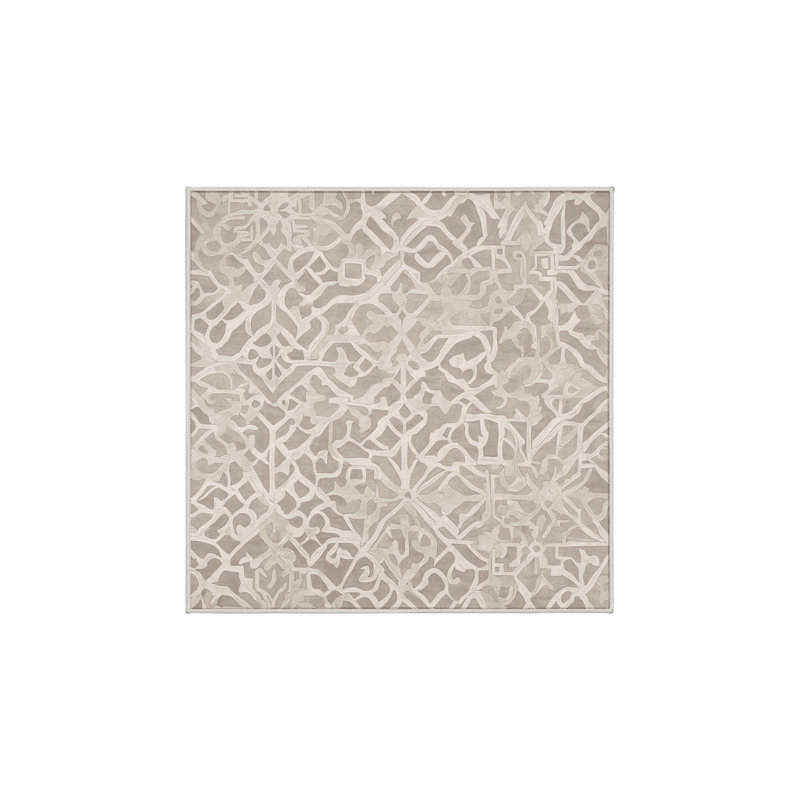 Machine Washable Beige Area Rug, Square 6'