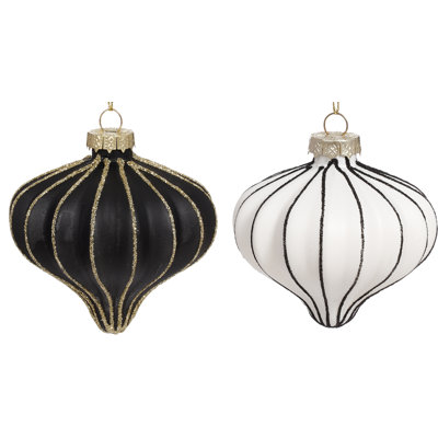Stripes Onion Ornament -3 Inches Set Of 12