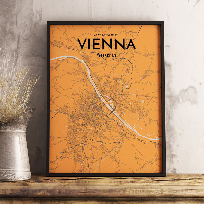 Vienna City Map - No Frame Print, 43.2cm H x 27.9cm W x 0.13cm D