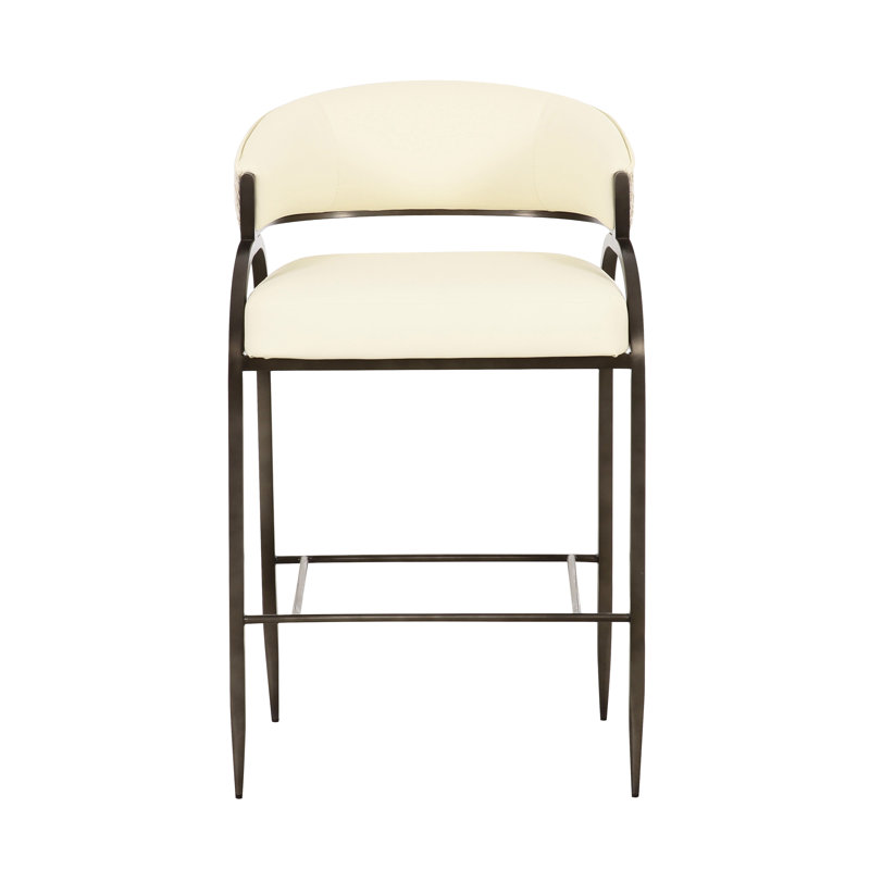 Tabouret de comptoir Tatum, Crème, crème