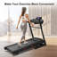 Tapis de course pour la maison, tapis roulant électrique avec inclinaison automatique, pliable, 3,5 CV, appareil de course et de marche, double plateau de course, absorption des chocs, capteur de fréquence cardiaque, haut-parleur Bluetooth, application FITSHOW. 181 kg (400 lbs)