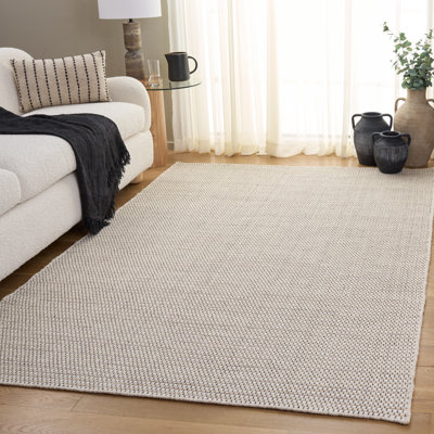 Tapis en laine / coton tissé à la main Natura en beige / ivoire