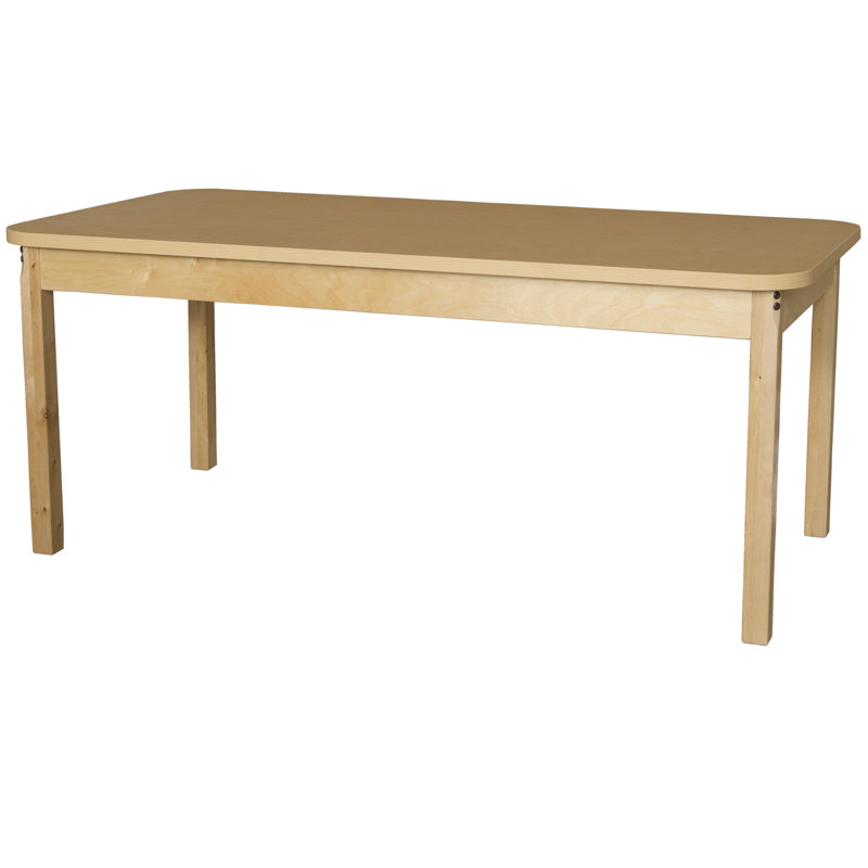 Table rectangulaire d'activités, H 25 po x l 44 po x P 30 po, Wood