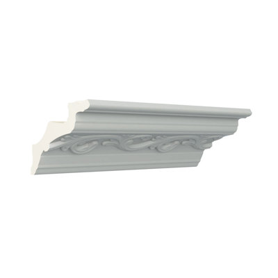 Endurathane Damian Crown Moulding, 2 3/4"H x 3 3/8"P x 4 3/8"F x 96"L, Factory Primed
