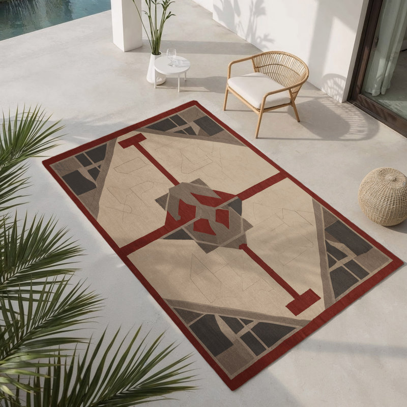 Mirrored Motion Indoor And Outdoor Area Rug, Rectangle 2' x 3'