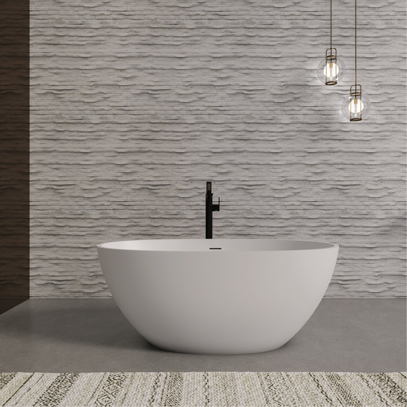 Baignoire de trempage autoportante de 55 pouces pour salle de bain