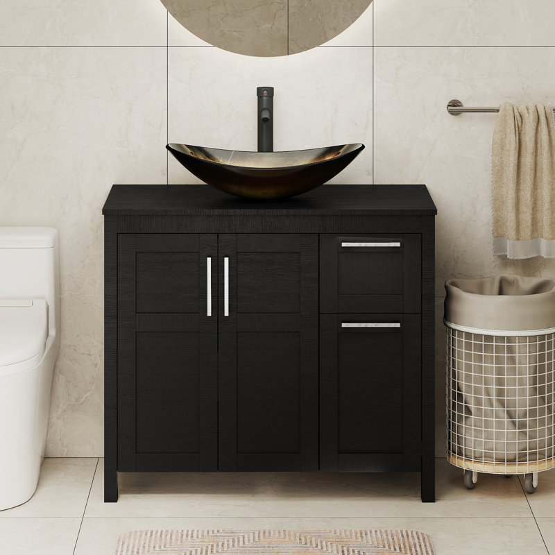 Meuble-lavabo 36 po avec lavabo Warde, Black