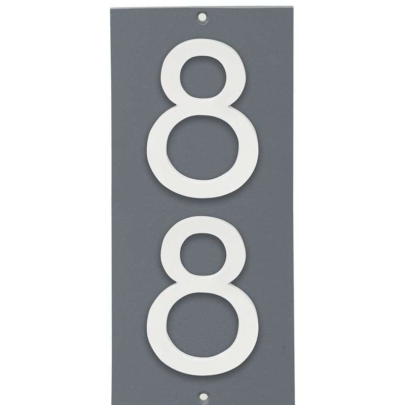 Plaque d'adresse murale flottante sur 1 ligne, Gris, Blanc, Oui