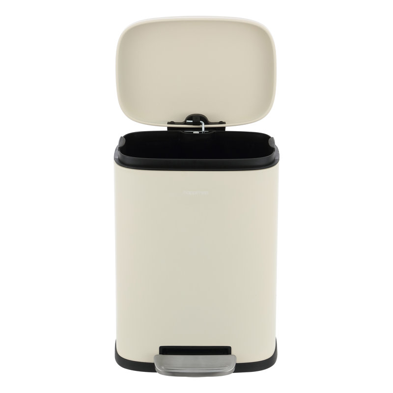 Steel Step On Kitchen Trash Can - 13.2 Gallons, Limestone Beige