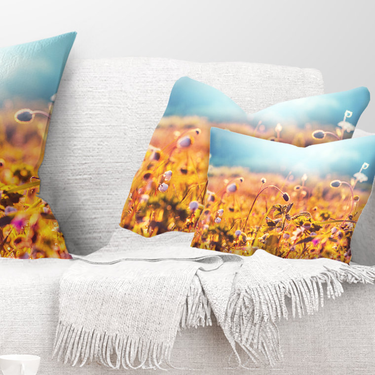 Coussin d’été floral avec une belle oreiller lombaire à fleurs