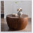 Vintage Style 31.50"Vintage Style Bucket Shaped Coffee Table with storage function, for Office, Dining Room and Living Room