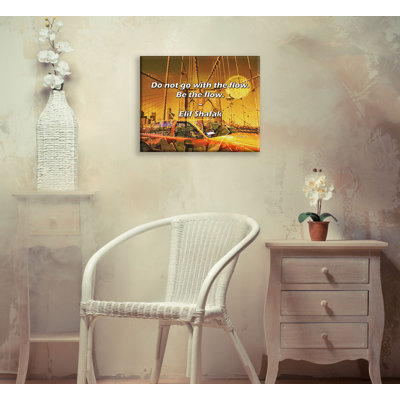 Artsy Quote "Do not go with the flow. Be the flow." By Elif Shafak Gallery Wrapped Canvas