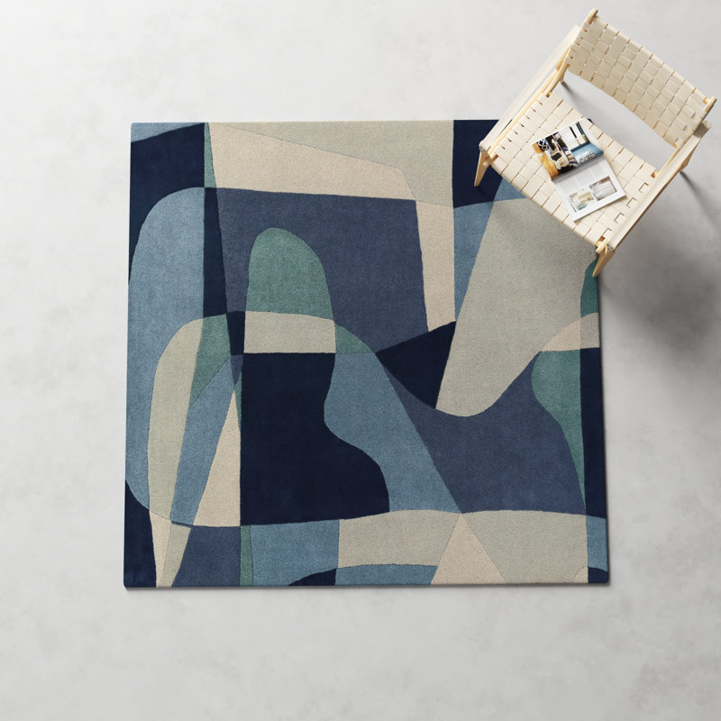 Gaye Wool Geometric Indoor Rug, Square 6'