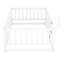 Lit simple au sol - pin blanc, structure stable simple, blanc, bois de pin