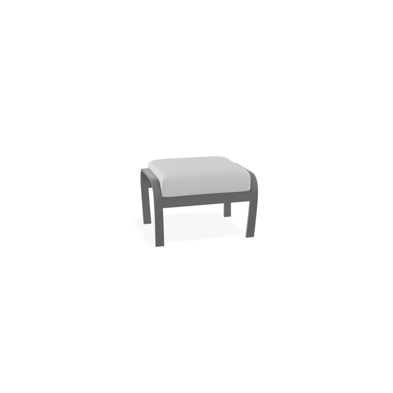 Repose-pieds avec coussin Askar, Graphite texturé, Toile Sunbrella® naturel