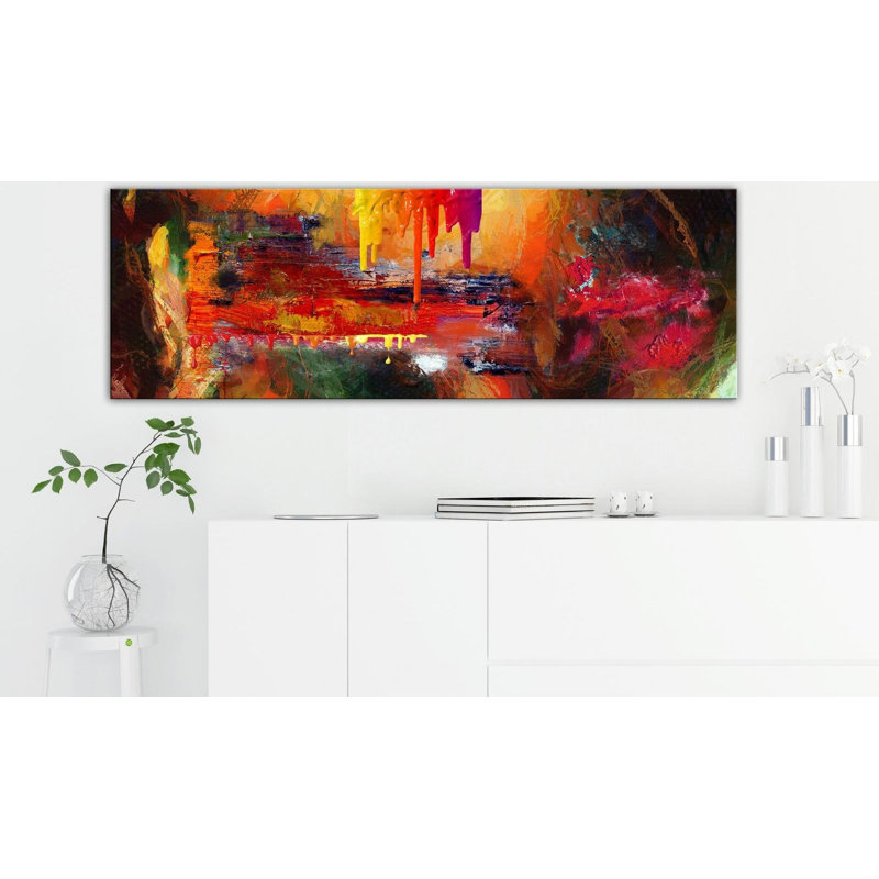 L'enfer étroit - peinture sur toile tendue, H 18 po x l 53 po x P 1 po