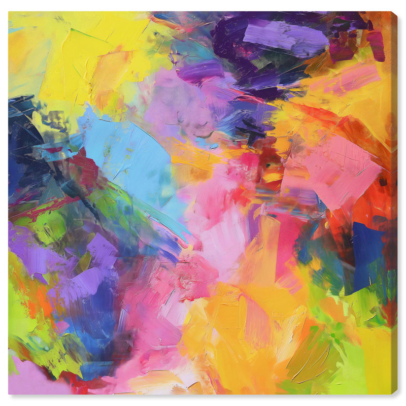 Blissful Palette 20" x 20" Gallery Wrapped Canvas Abstract Art