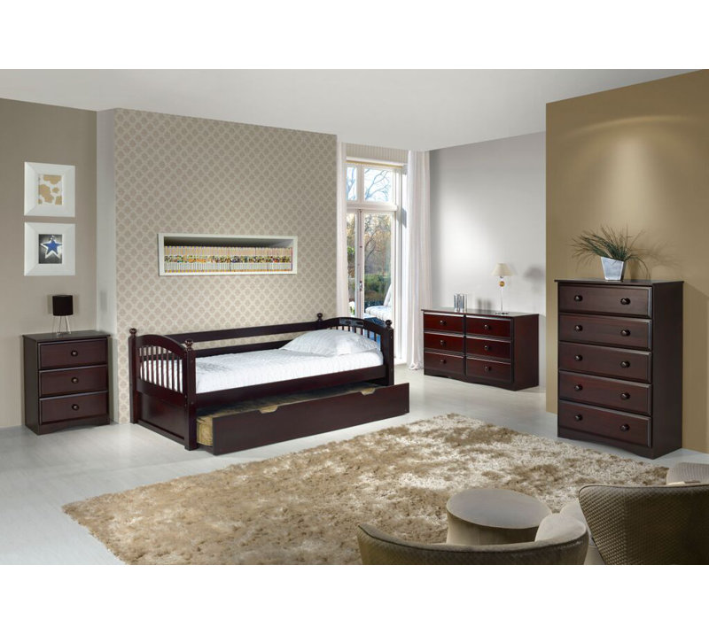 Commode 5 tiroirs Alayna, Cappuccino