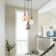 Cluster 3 Light Dimmable Glass Pendant with Different Lampshades Colors