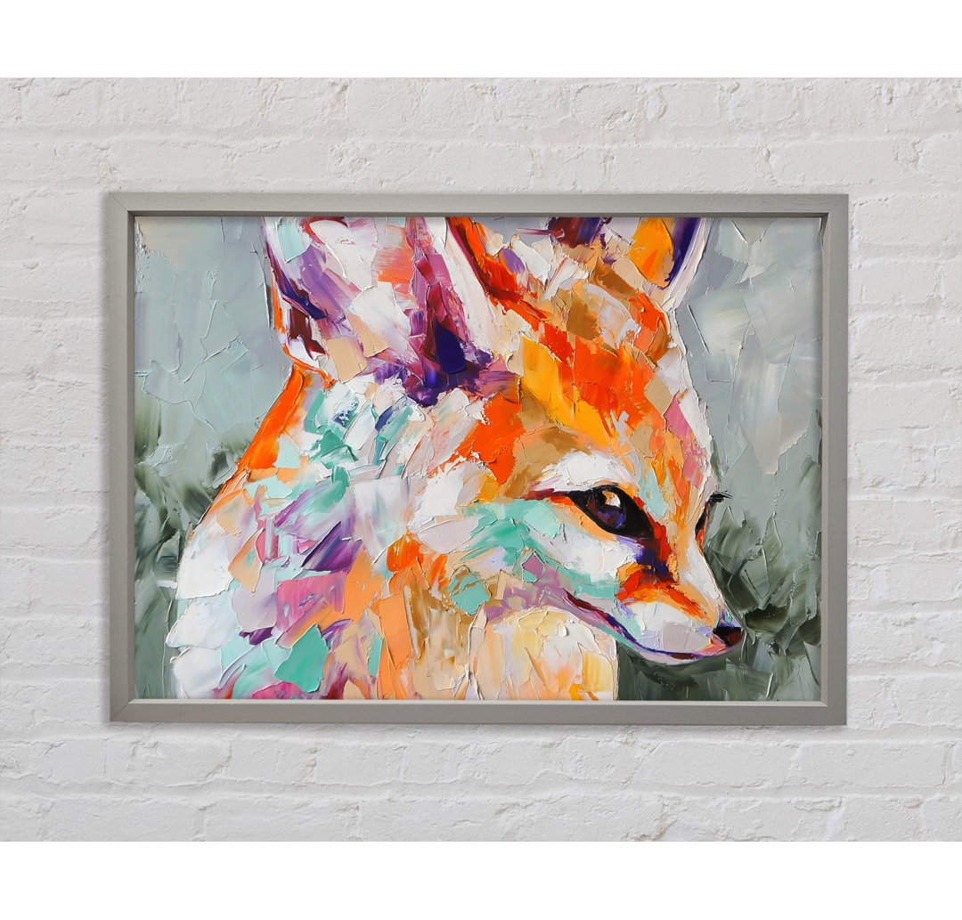 Vibrant Fox Gemälde - Einzelner Bilderrahmen Kunstdrucke auf Leinwand