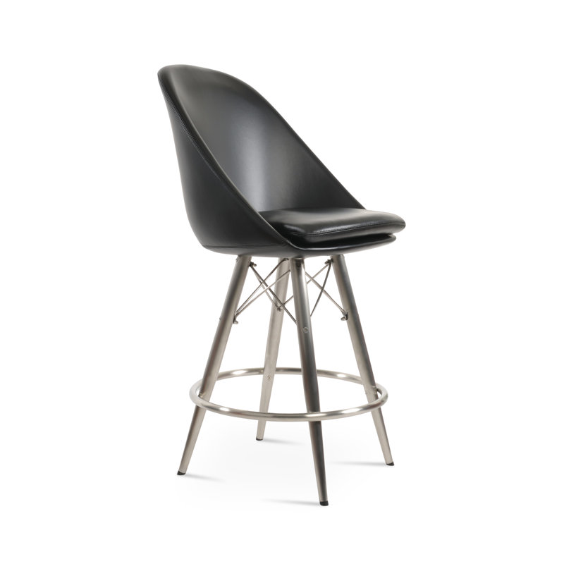 Avanos MW Counter & Bar Stool, Cinnamon, Counter Stool (23.2" Seat Height), Black