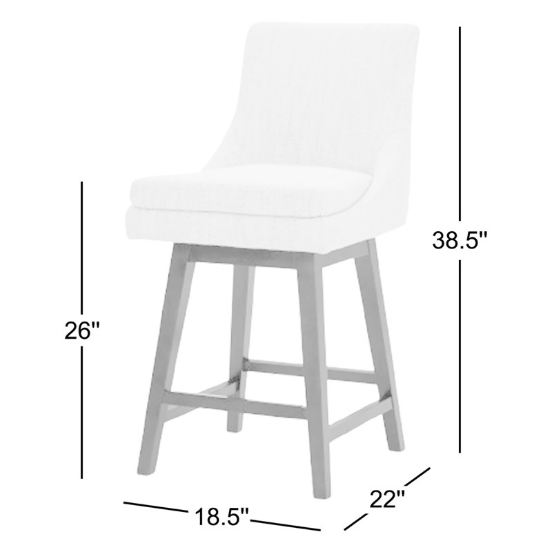 Tabouret de bar pivotant Zahara Neri, Nathan gris chiné / noyer