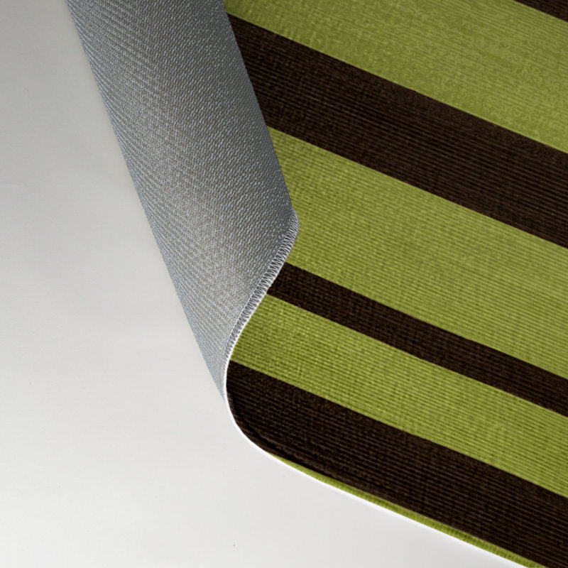 Tapis intérieur / extérieur brun HorizontalStripes, Rectangle 9 pi x 12 pi