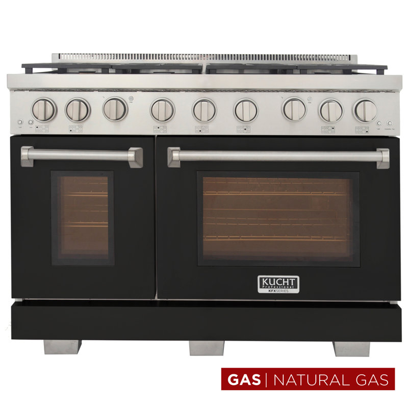 Kucht 48'' W Free Standing Range, Natural Gas, Black