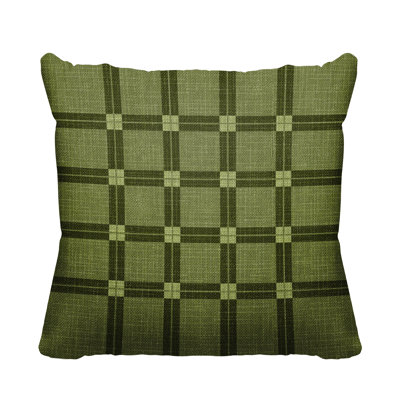 Plaid Spun Polyester Indoor/Outdoor Throw Pillow