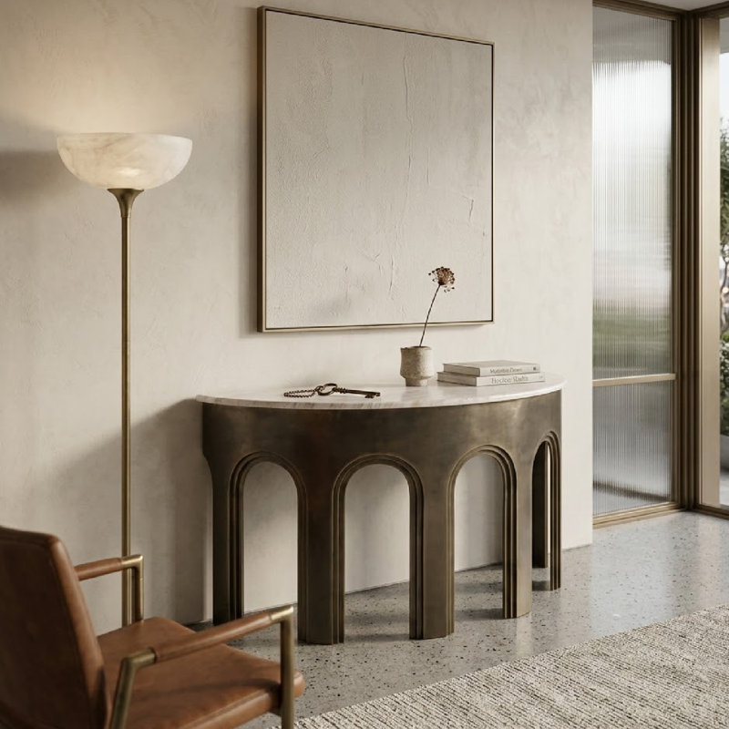 Console Table 55'' W Marble Console Table