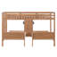 Lit superposé simple au-dessus de simple et simple avec bureau intégré et tablettes de rangement, lampe de lecture, 3 lits en 1, naturel-722559993