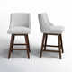 Orbay Swivel Upholstered 26'' Counter Stool With Solid Wood Frame