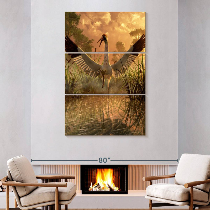 Brampt Sandhill Crane, 74" H x 48" W