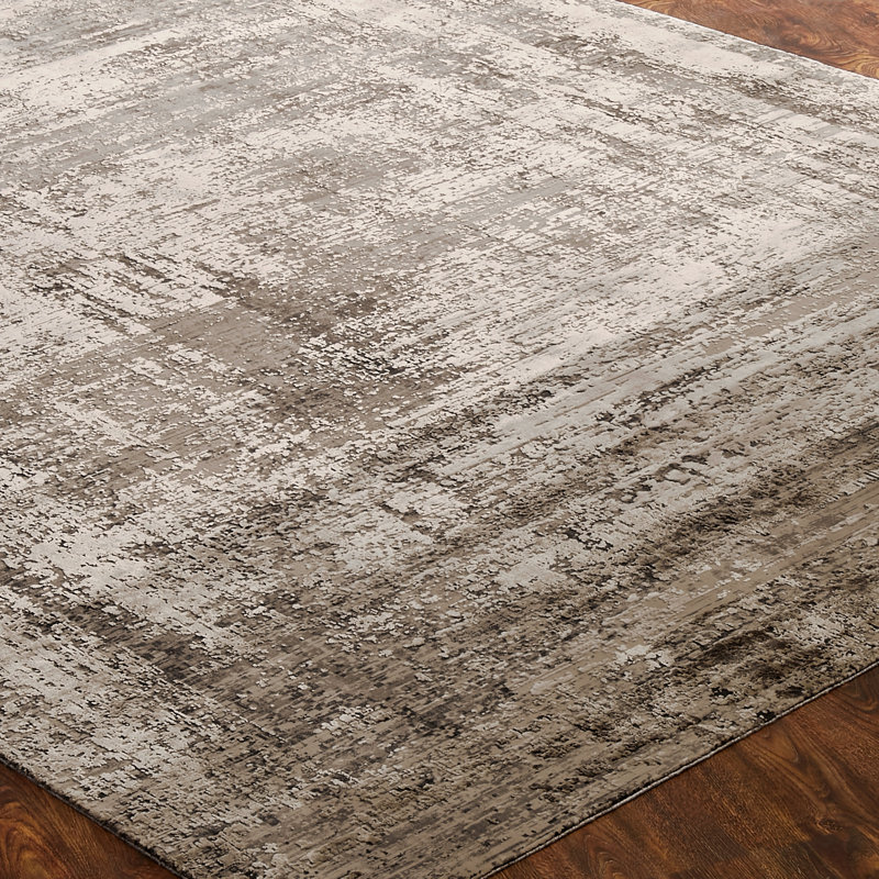 Evgenii Power Loom Gray/Brown Rug, Rectangle 8'9" x 11'9"