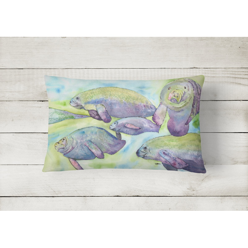 Manatee Outdoor Reversible Throw Pillow