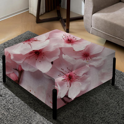 Grand repose-pieds carré rose Sakura Blossoms Floral III