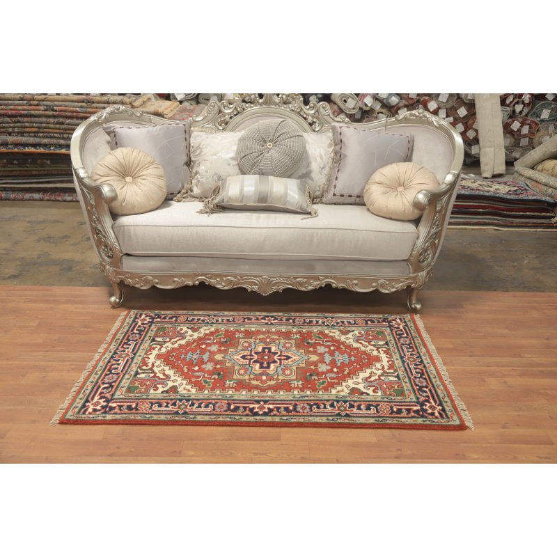 Tapis traditionnel indien à motif géométrique 3 x 5