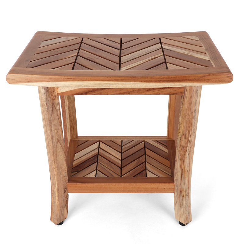 Rutledge & King Teak Shower Bench - Chevron