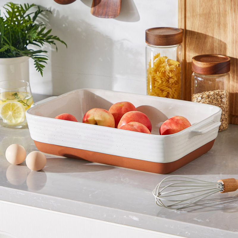 MALACASA Rectangle Stoneware Au Gratin Dish Bakeware