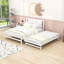 Lit plateforme double avec lit gigogne simple réglable et tête de lit-594730743