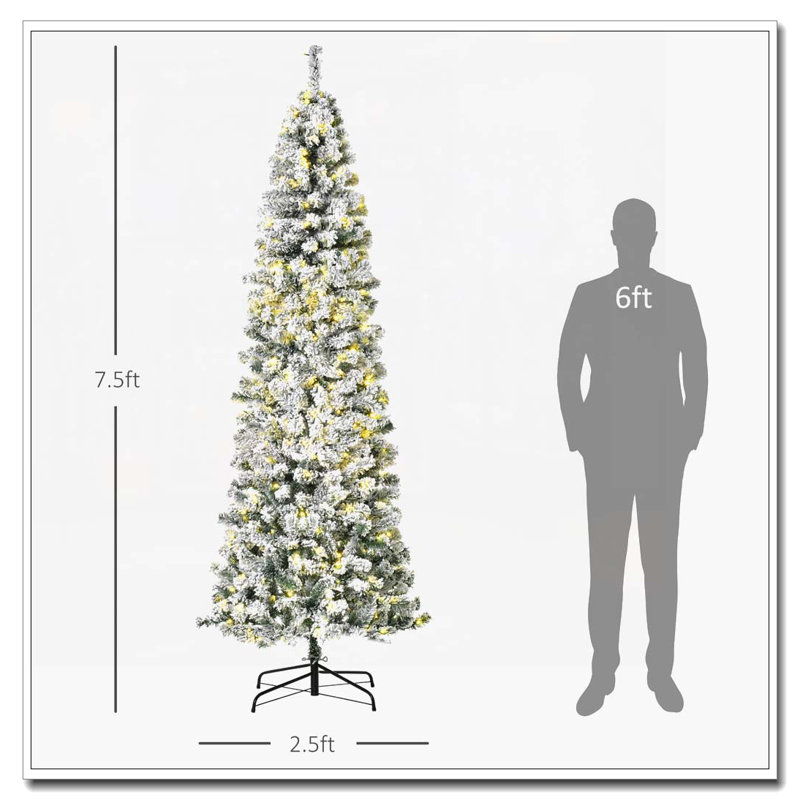 Sapin de Noël artificiel mince 7,5 pi