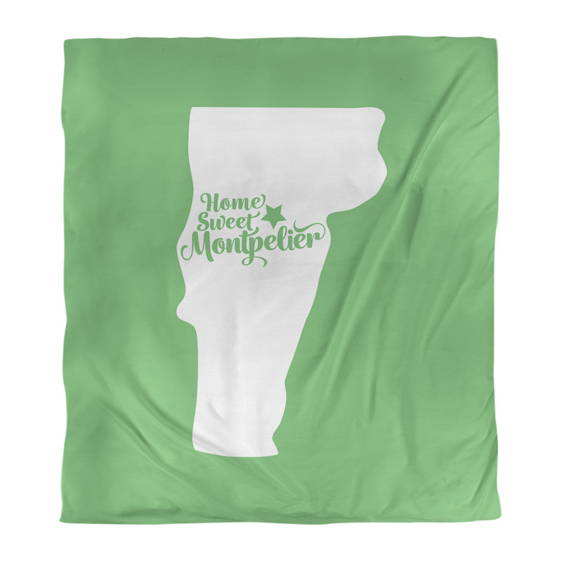 Housse de couette réversible simple montpelier vermont, Housse de couette simple TG, Vert, Polyester brossé