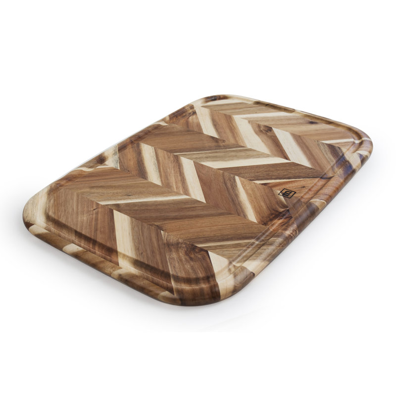 Acacia Herringbone Rectangular Carving and Cutting Board