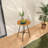 Patio Rattan Rock Slab Bar Table, Outdoor Round Small Bar Table For 4 People