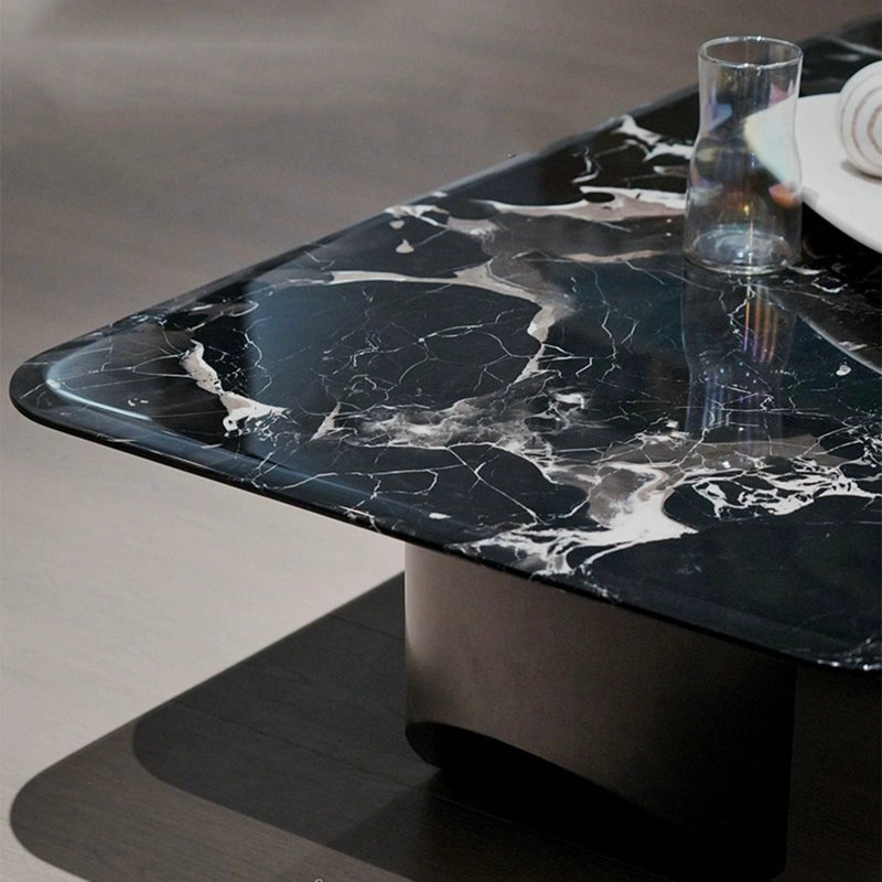 Table basse moderne flottante rectangulaire en marbre, H 15,7 po x L 55,1 po x l 31,5 po