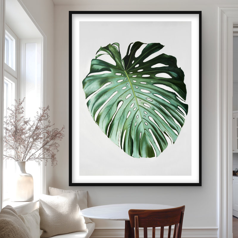 Monstera Leaf - Framed Botanical Print for Office Decor