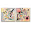 Pastel Art déco - Ensemble de 2 collages carrés à formes abstraites-751584496-751584502